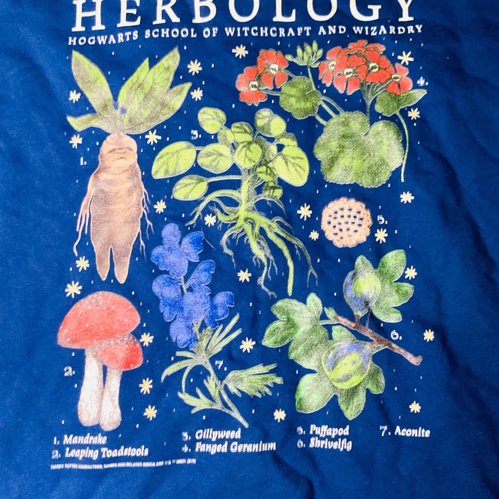 Harry Potter Herbology Crewneck Sweatshirt Navy Blue NWT (L) - Picture 2 of 7